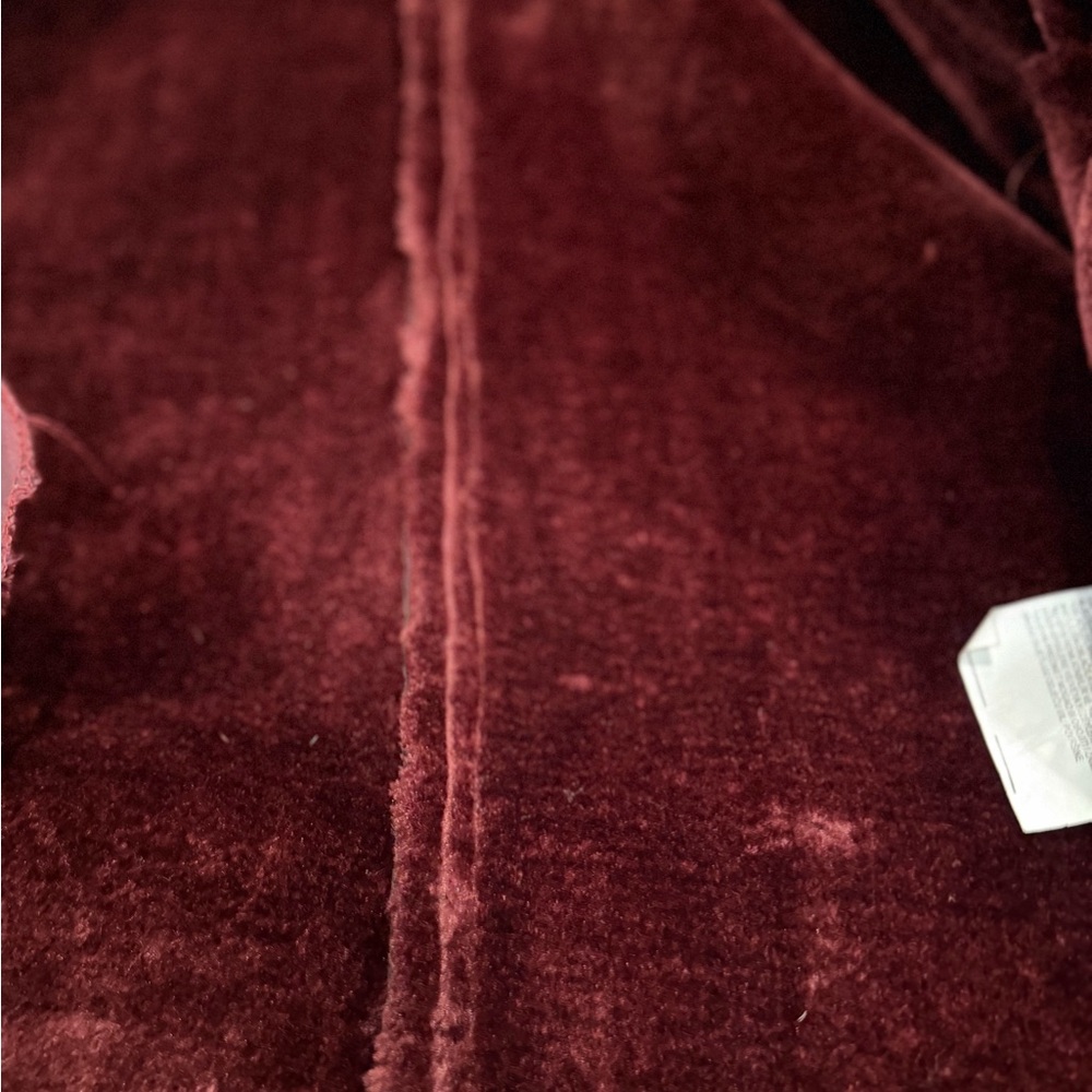 Zara Women's Wine Burgundy Leather Moto Jacket with Shearling Collar - Picture 3 of 3